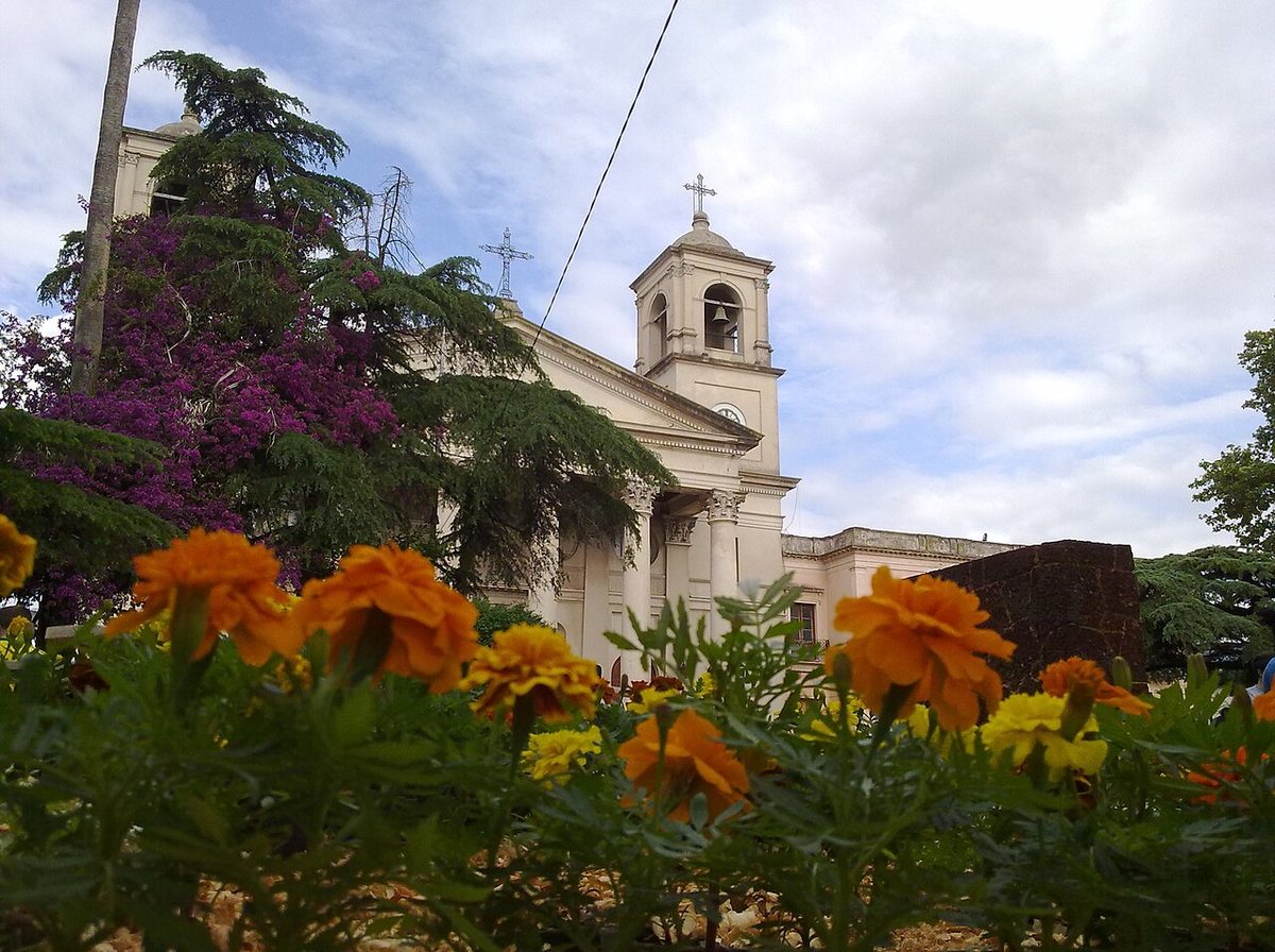Facade of the Basilica de Nuestra Senora del Rosario, the cathedral of Paysandu