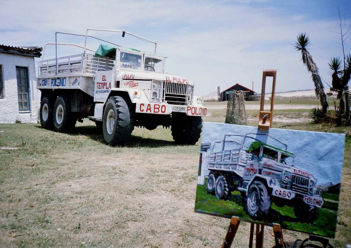 How to get to Cabo Polonio: passengers ride an open 4x4 truck across the dunes