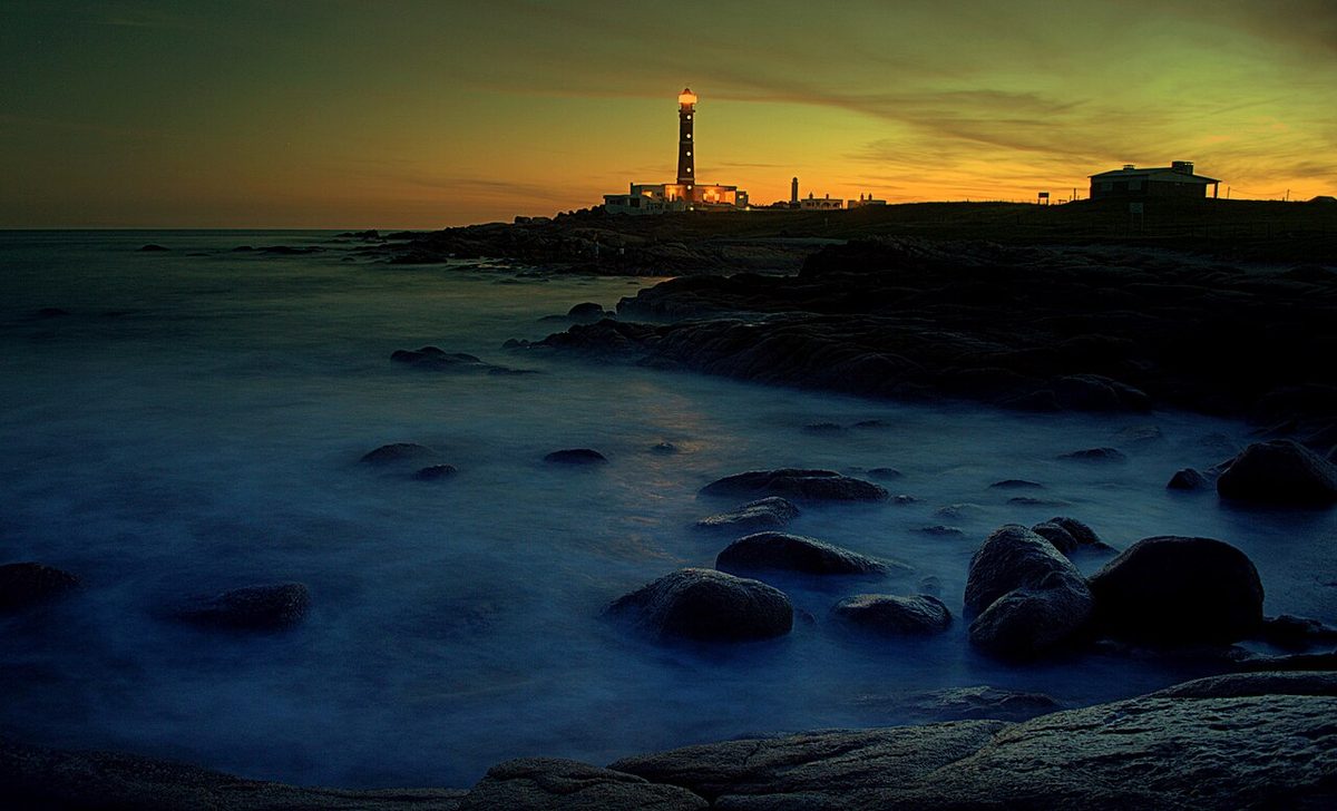 The lighthouse rising over the sand dunes at Cabo Polonio on Uruguay's Rocha coast