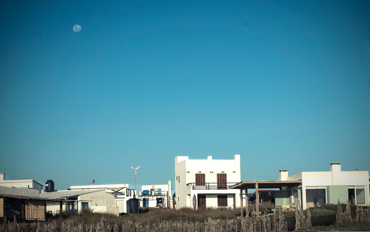 Off-grid houses and wind generators in Cabo Polonio, Rocha