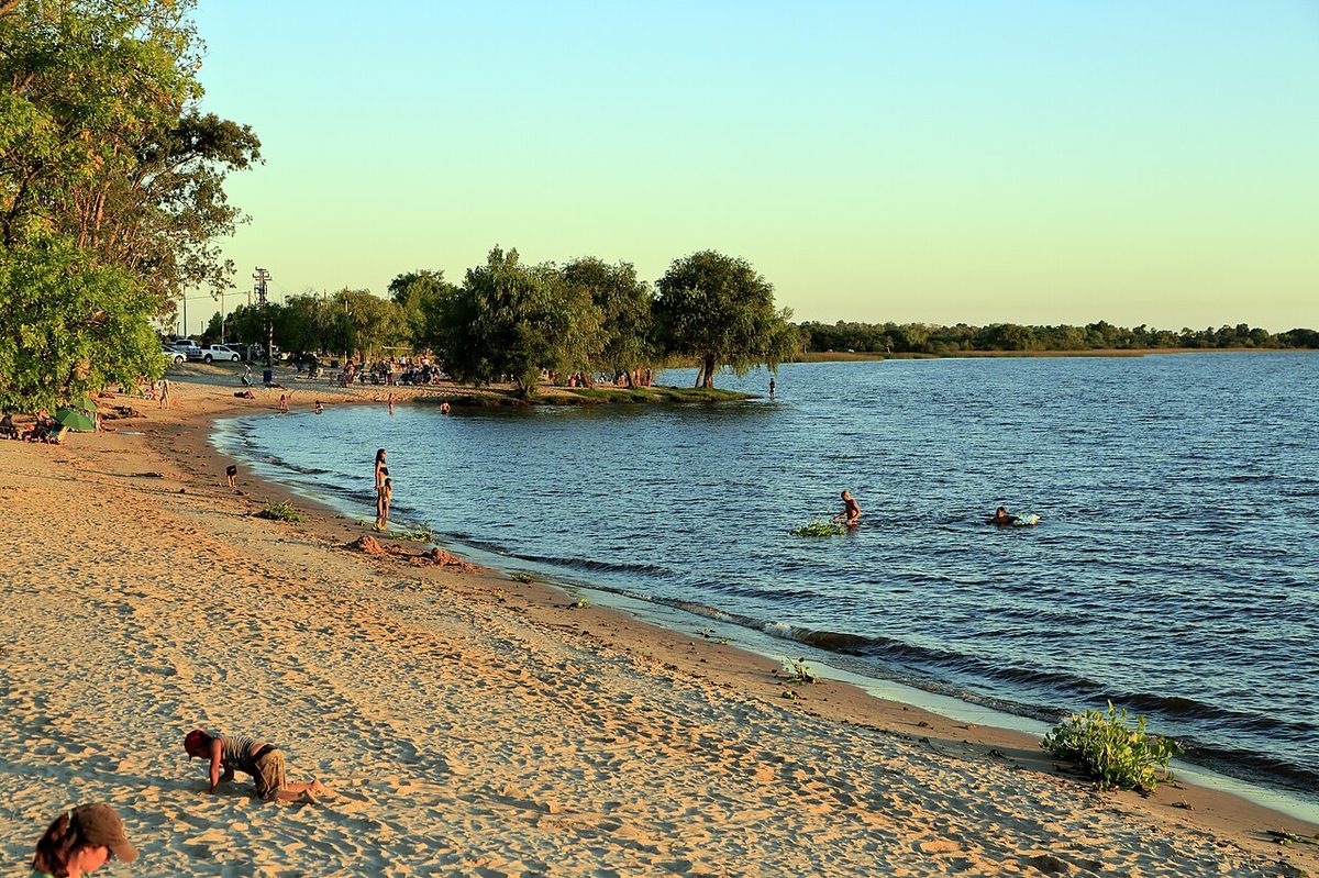 Riverside waterfront at Carmelo on the Rio de la Plata in Uruguay's wine country