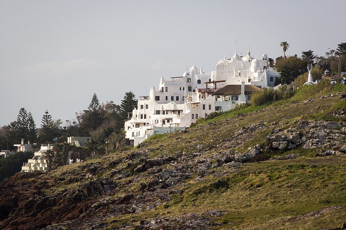Casapueblo's whitewashed walls above the sea at Punta Ballena