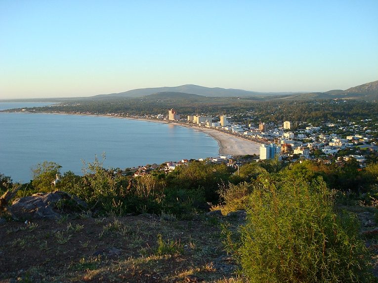 Looking out over Piriápolis and its curved bay from the top of Cerro San Antonio