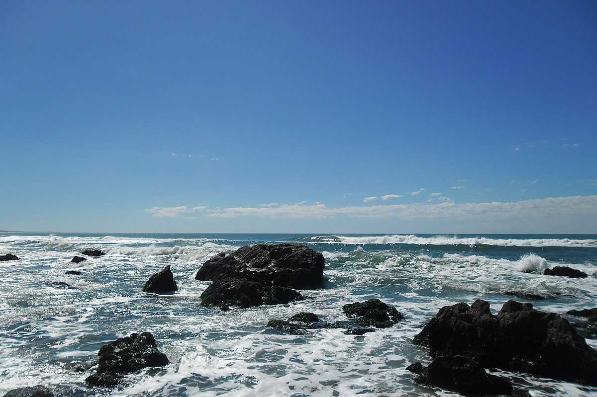 Low rocky cliffs above the Atlantic at La Pedrera Uruguay on the Rocha coast