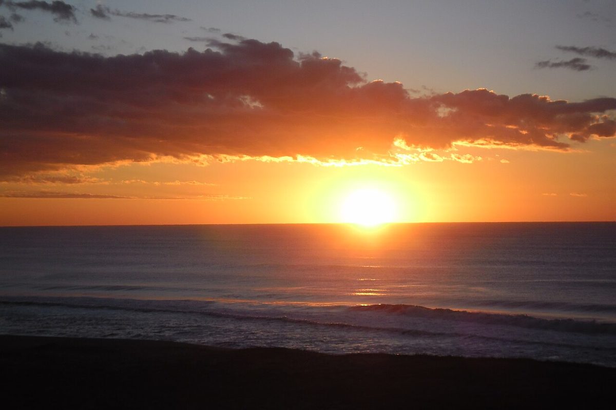 Sunset over the Atlantic at La Pedrera, near the long sweep of Playa del Barco on the Rocha coast
