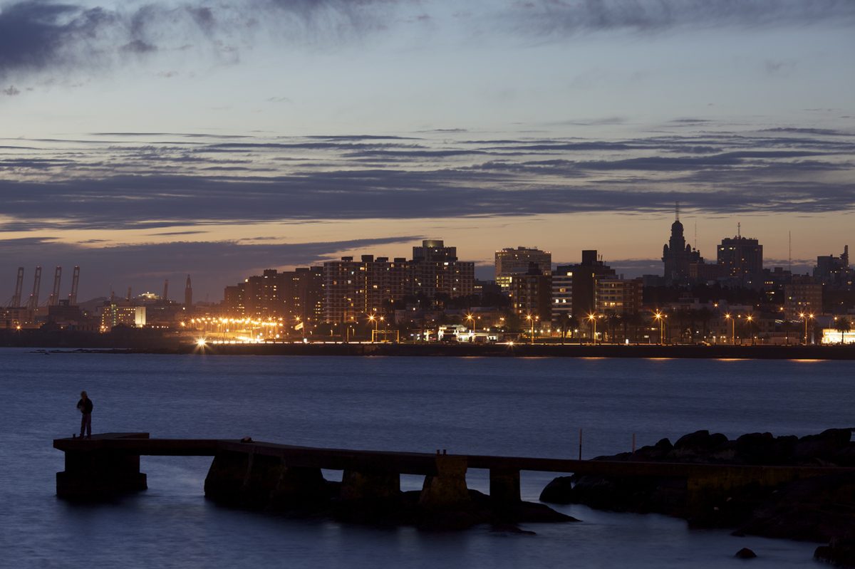 Montevideo's skyline along the Rambla, an area with strong 4G and expanding 5G coverage