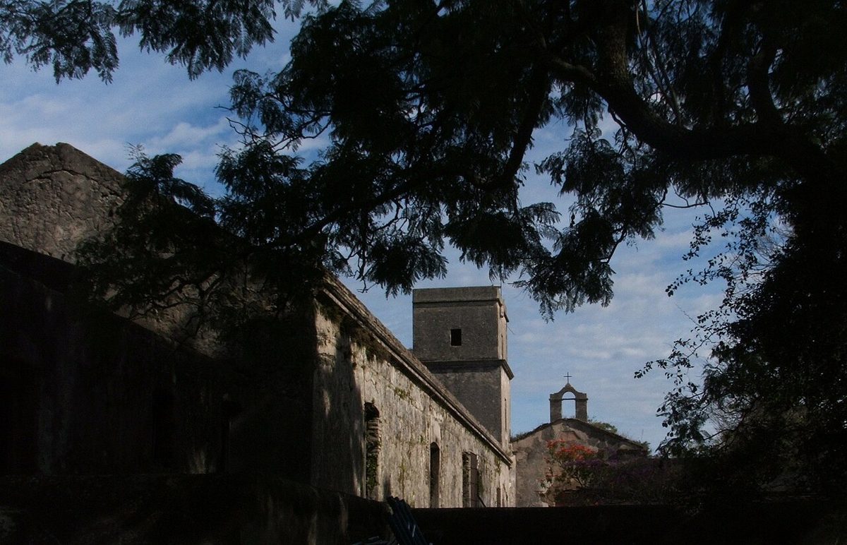 The historic chapel and winery buildings of the Narbona estate near Carmelo, Uruguay