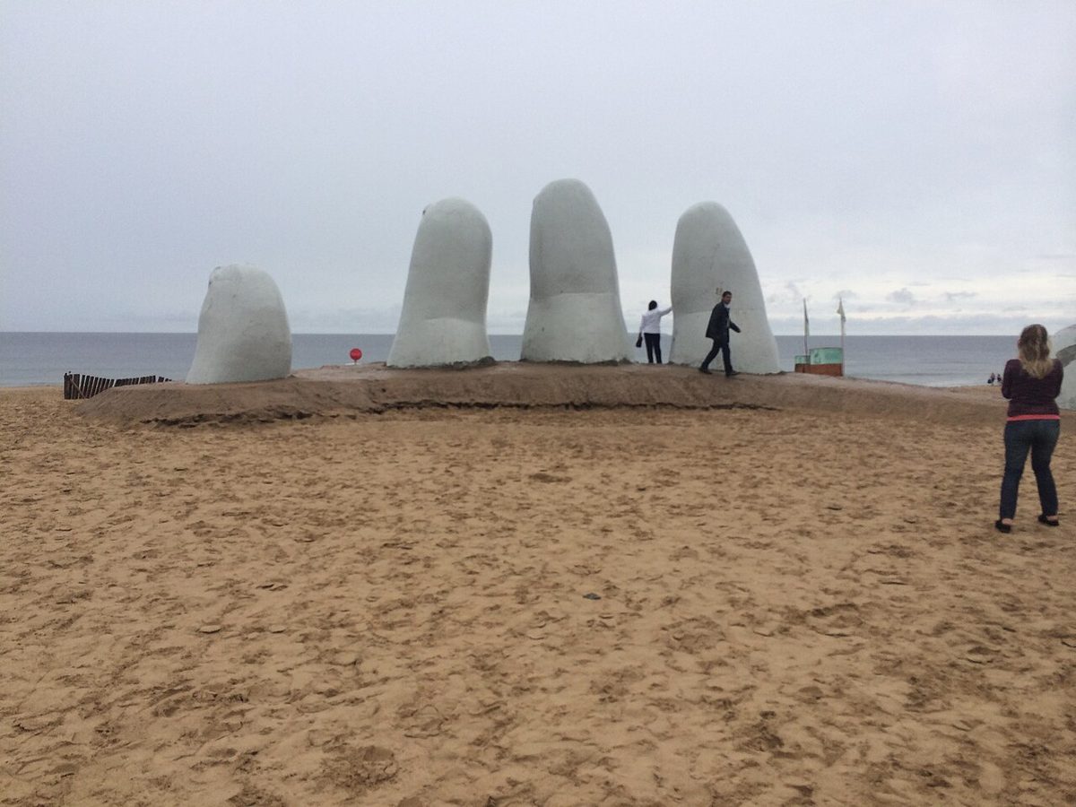 Waves washing onto a Peninsula beach in Punta del Este