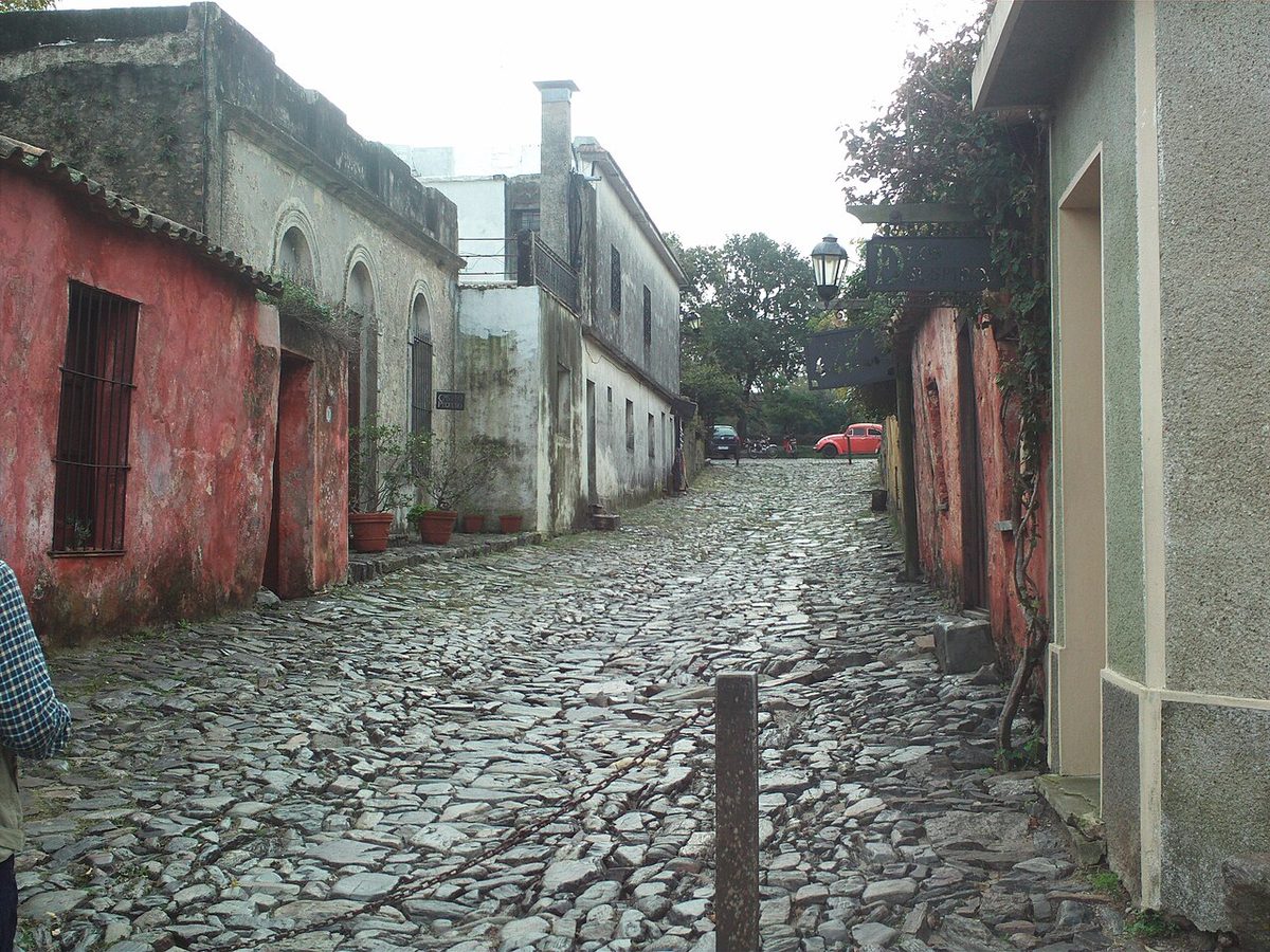 The Plaza Mayor at the heart of the Barrio Historico in Colonia del Sacramento Uruguay