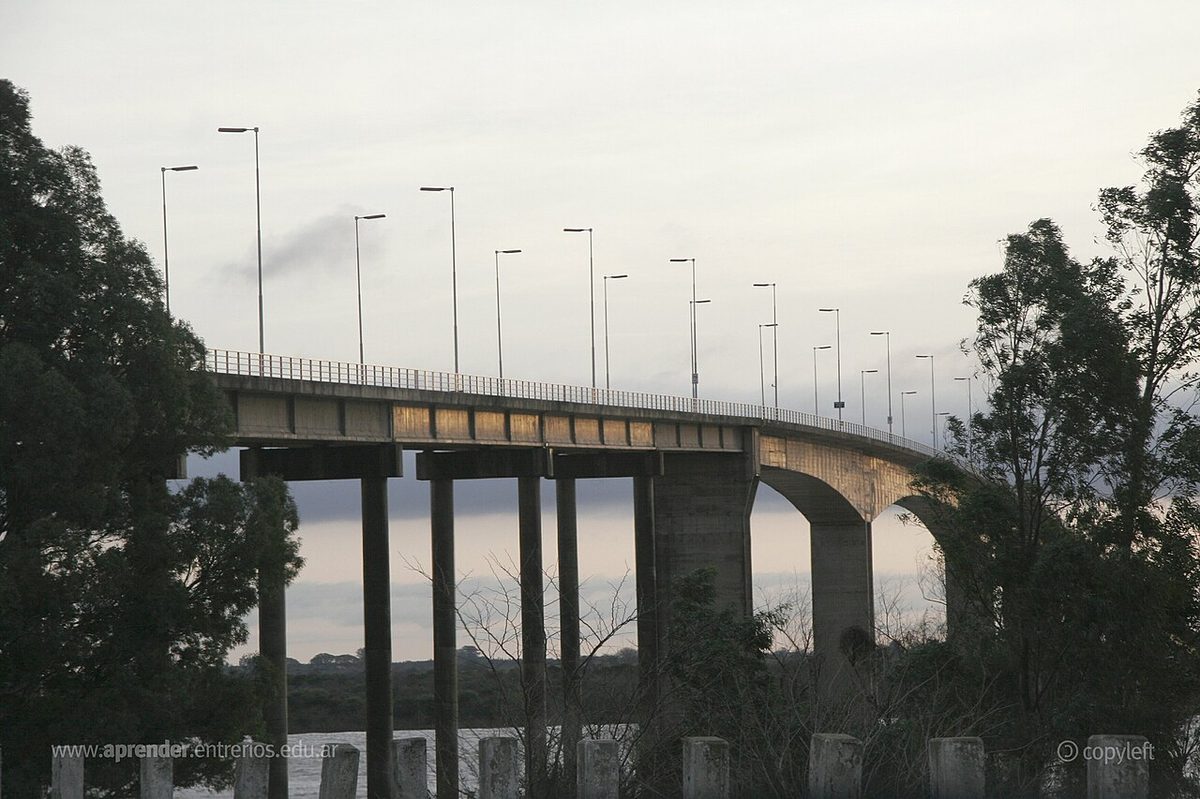 The General Artigas Bridge crossing the Rio Uruguay between Paysandu and Colon, Argentina