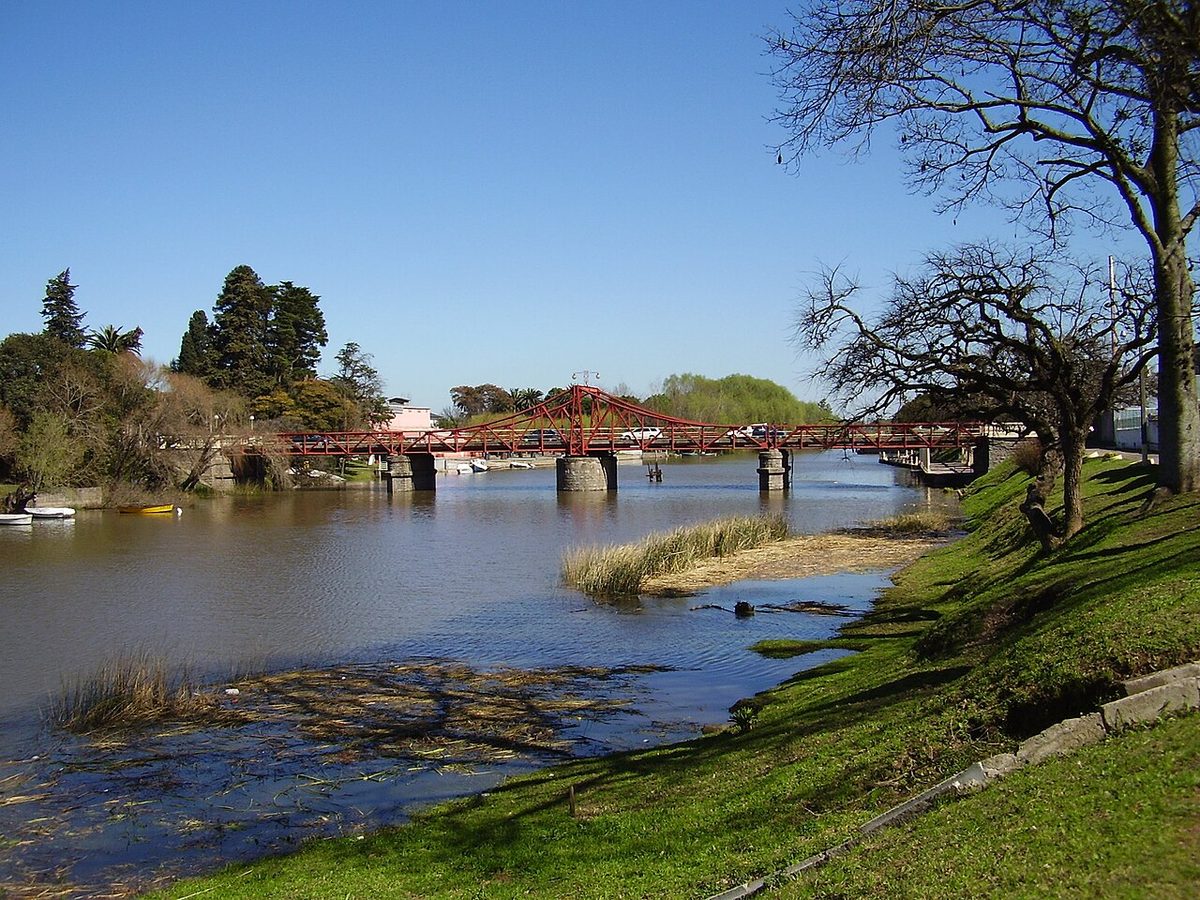 The iron swing bridge (Puente Giratorio) over the Arroyo de las Vueltas in Carmelo