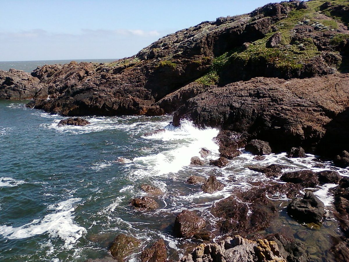 The rocky headland and coastline at Punta Ballena near Punta del Este, Uruguay