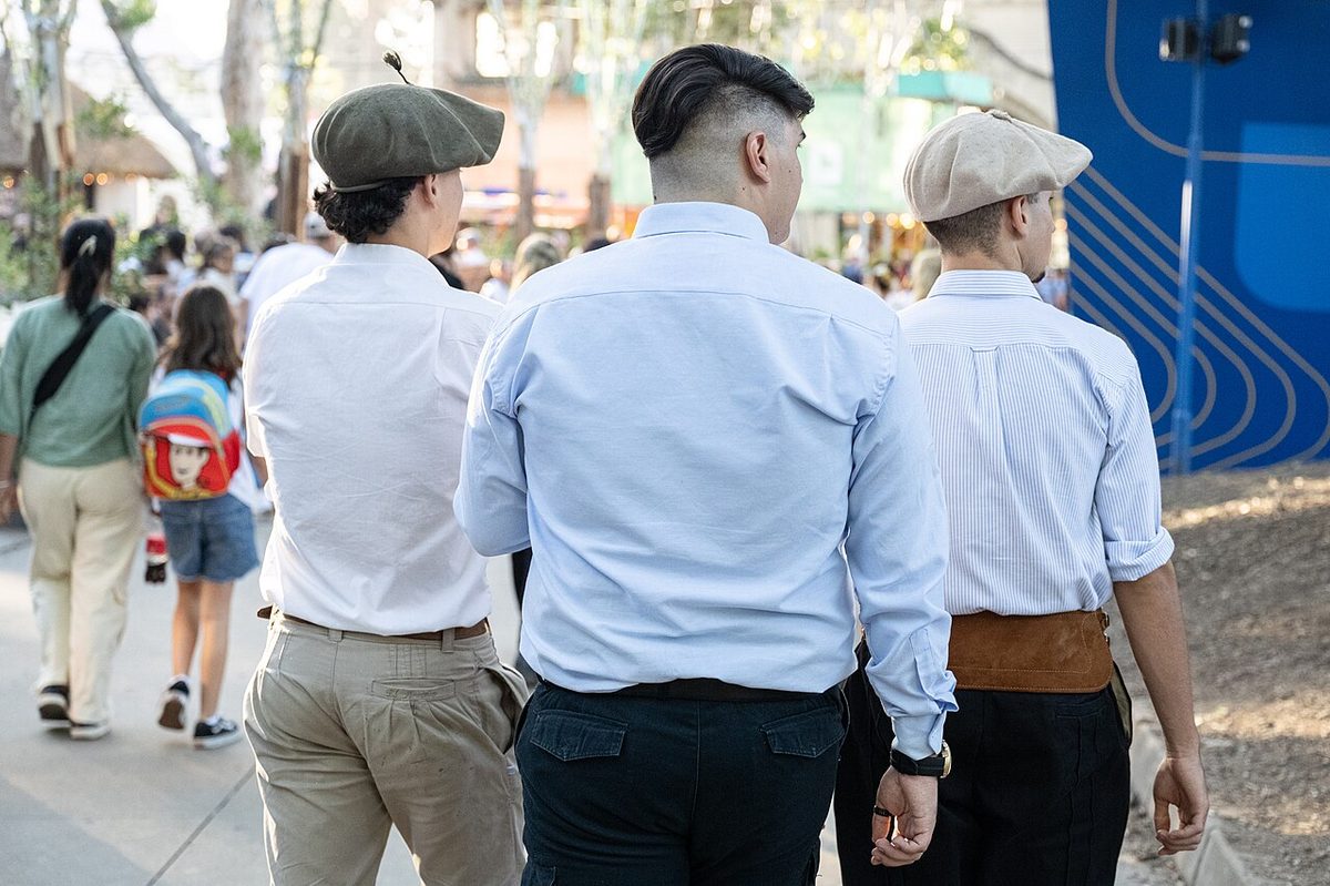 Gauchos in traditional dress at the Semana Criolla del Prado in Montevideo.