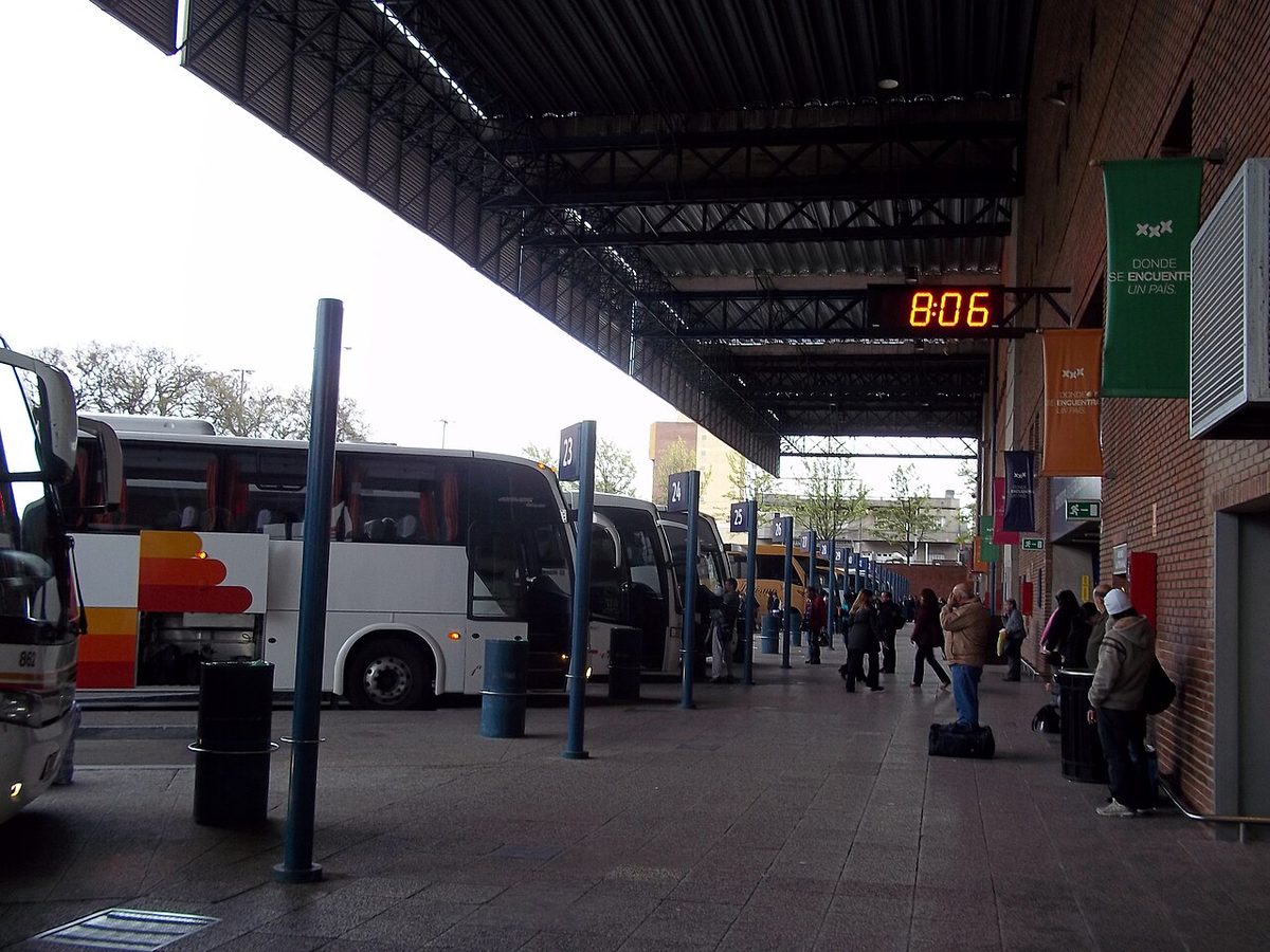 Long-distance buses at the Tres Cruces terminal in Montevideo, the departure point for most trips