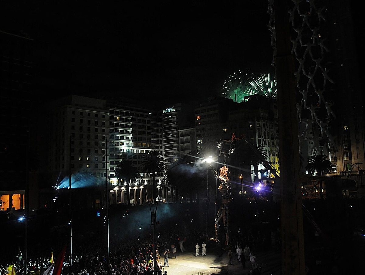 New Year's Eve fireworks light up the night sky in Uruguay